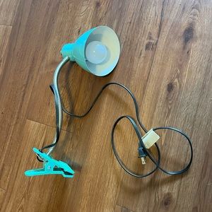 Clip on lamp for desk or bed railing